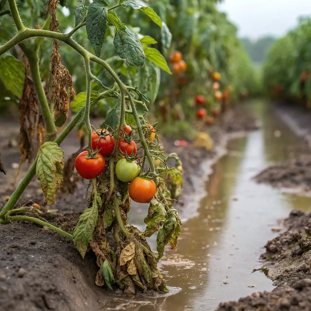 Overwatered Tomato Plants