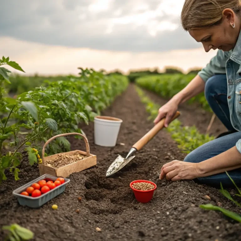 sowing tomato seeds