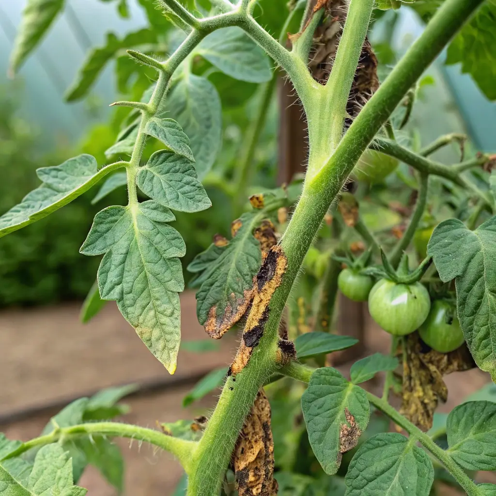 tomato plant stems turning black