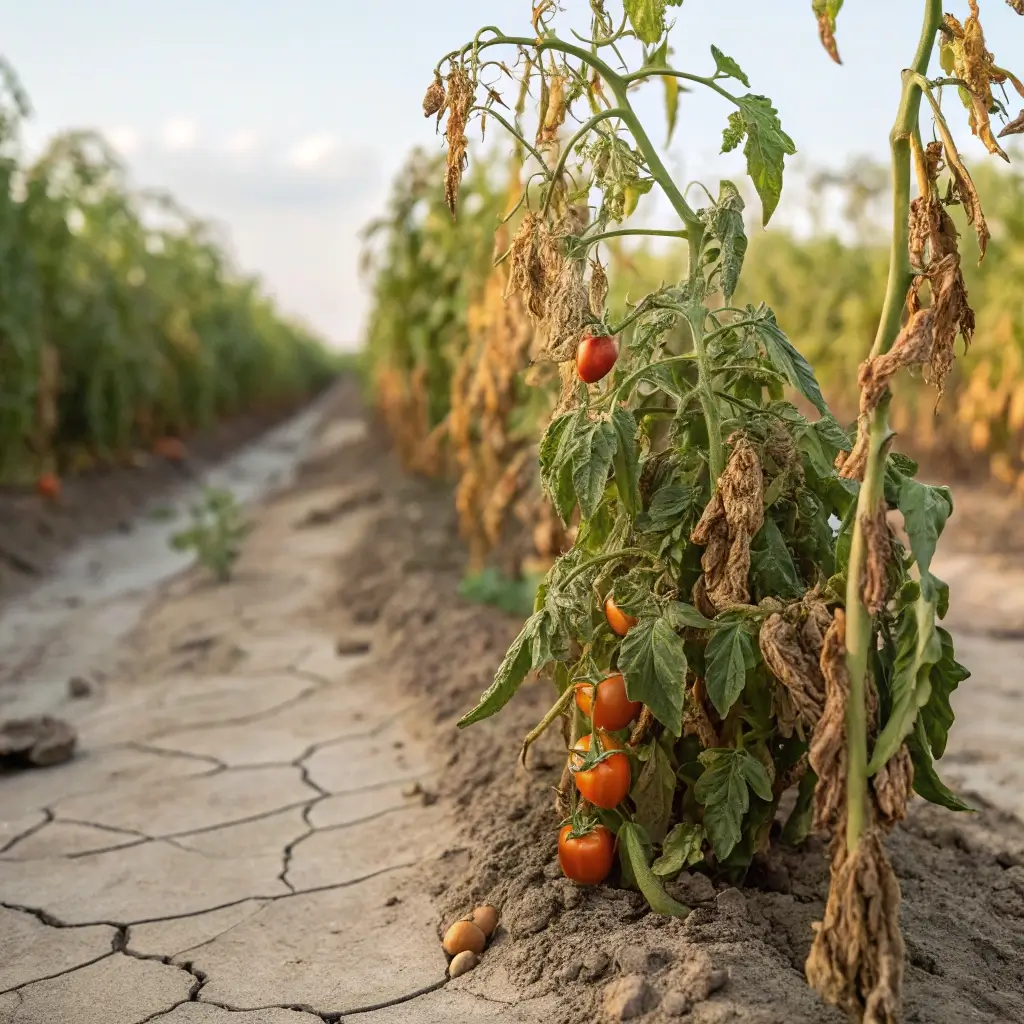 tomato plants without water