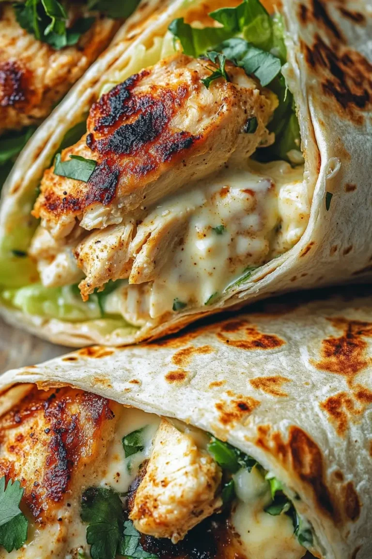 Cheesy Garlic Chicken Wraps
