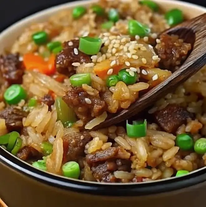Onion Beef Fried Rice