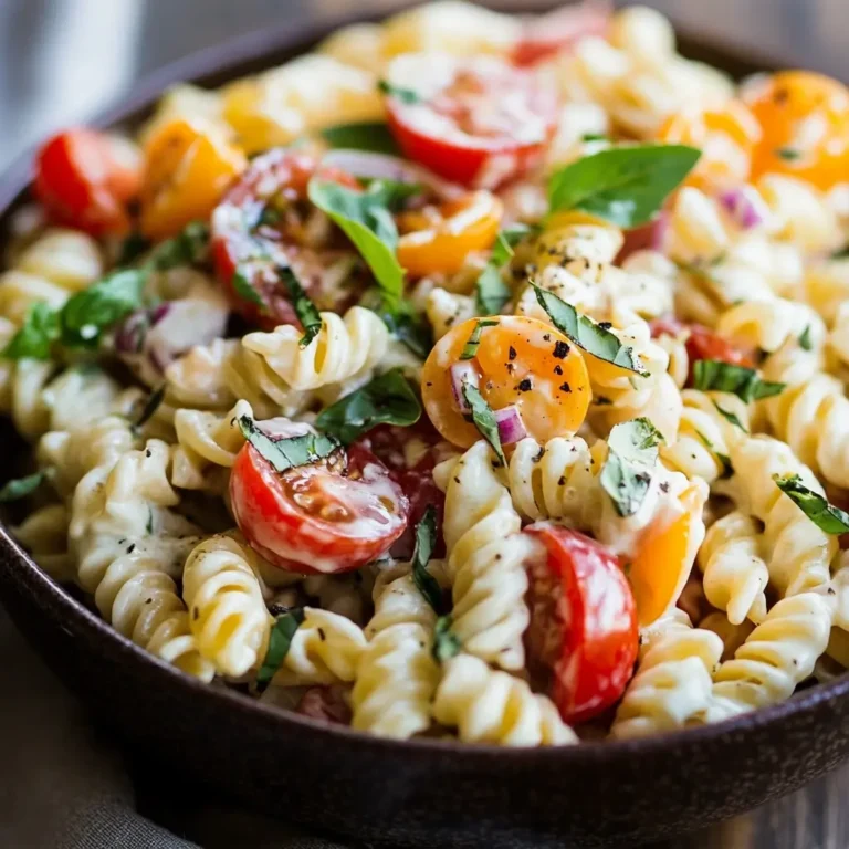 Creamy Caprese Pasta Salad