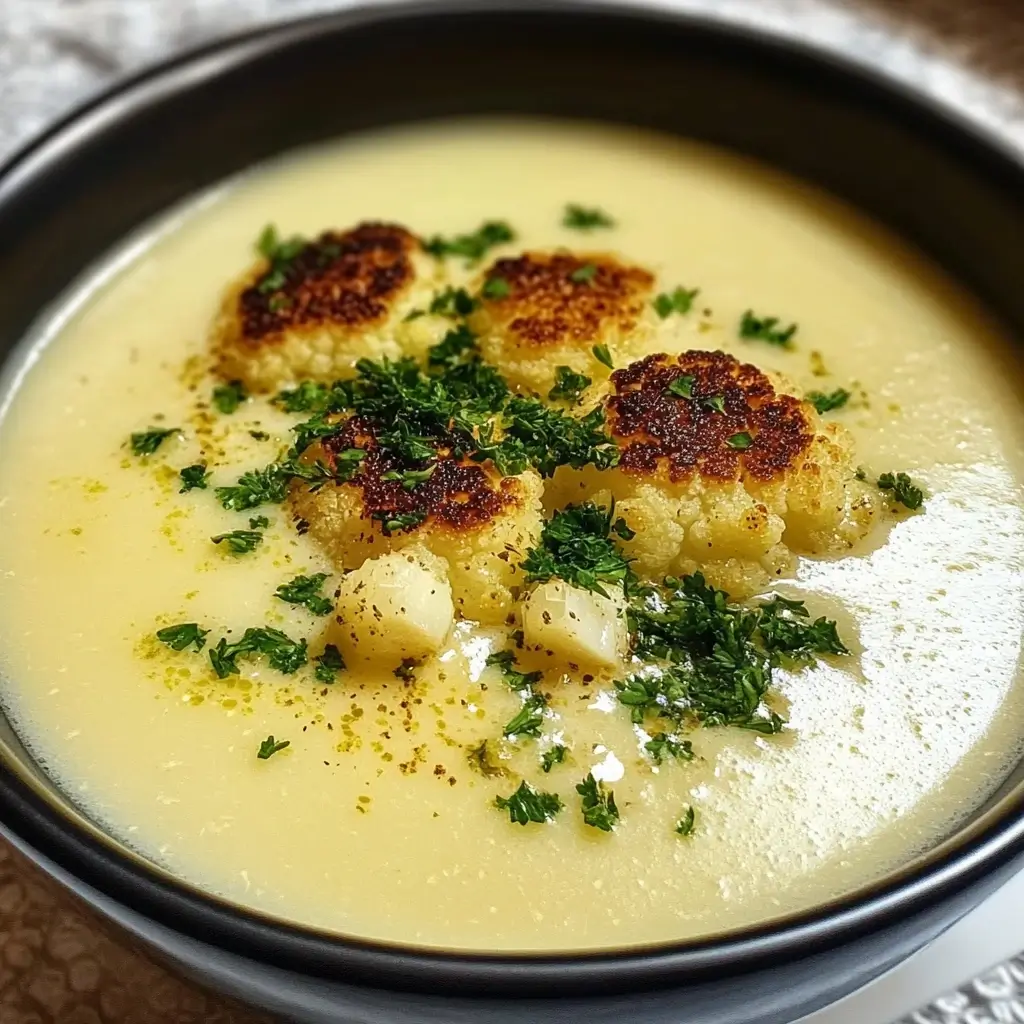 ZUPA KREM Z PIECZONEGO KALAFIORA I CZOSNKU