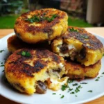Kotlety Ziemniaczane z Pieczarkami i Mozzarellą