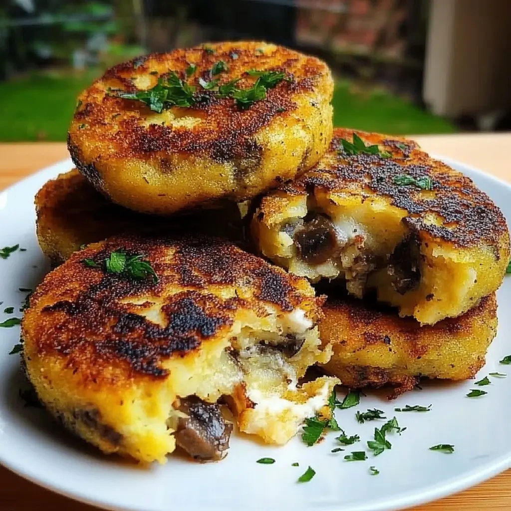 Kotlety Ziemniaczane z Pieczarkami i Mozzarellą