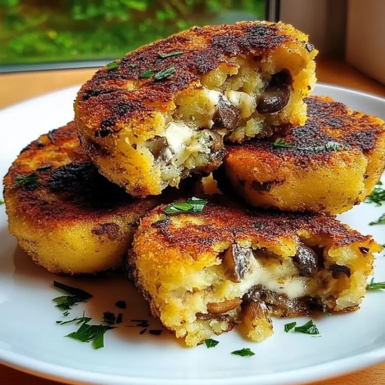Kotlety Ziemniaczane z Pieczarkami i Mozzarellą