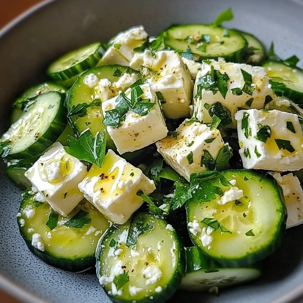 Chrupiąca Sałatka z Ogórkiem i Fetą