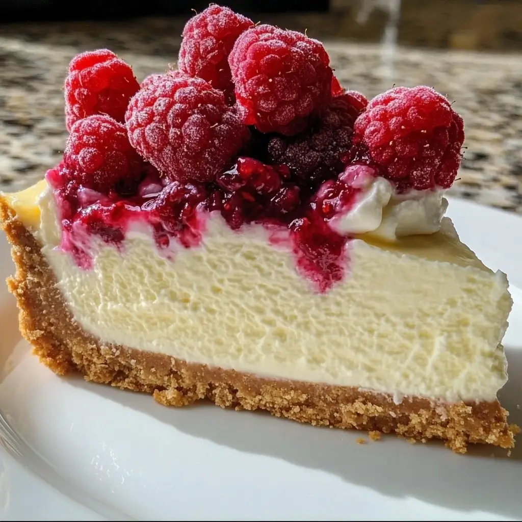 Sernik z Mascarpone Bez Pieczenia z Bitą Śmietaną i Malinami