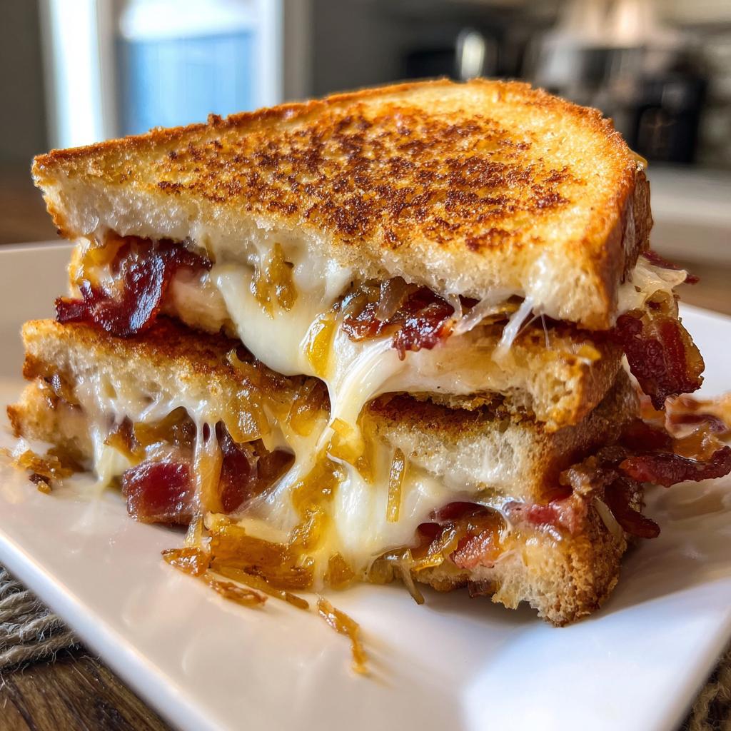 Bacon and Caramelized Onion Grilled Cheese Sandwiches - detail 1
