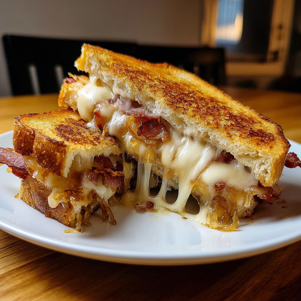 Bacon and Caramelized Onion Grilled Cheese Sandwiches - detail 2
