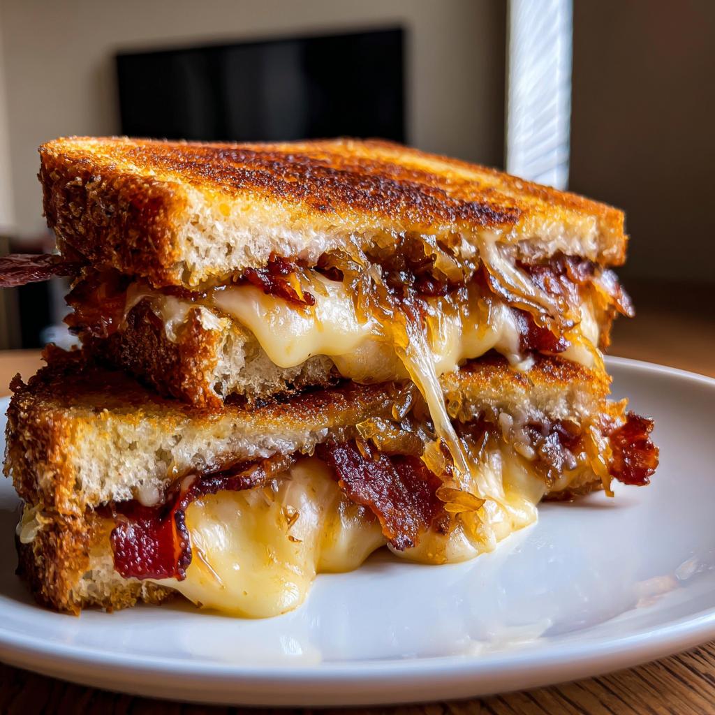 Bacon and Caramelized Onion Grilled Cheese Sandwiches - detail 3