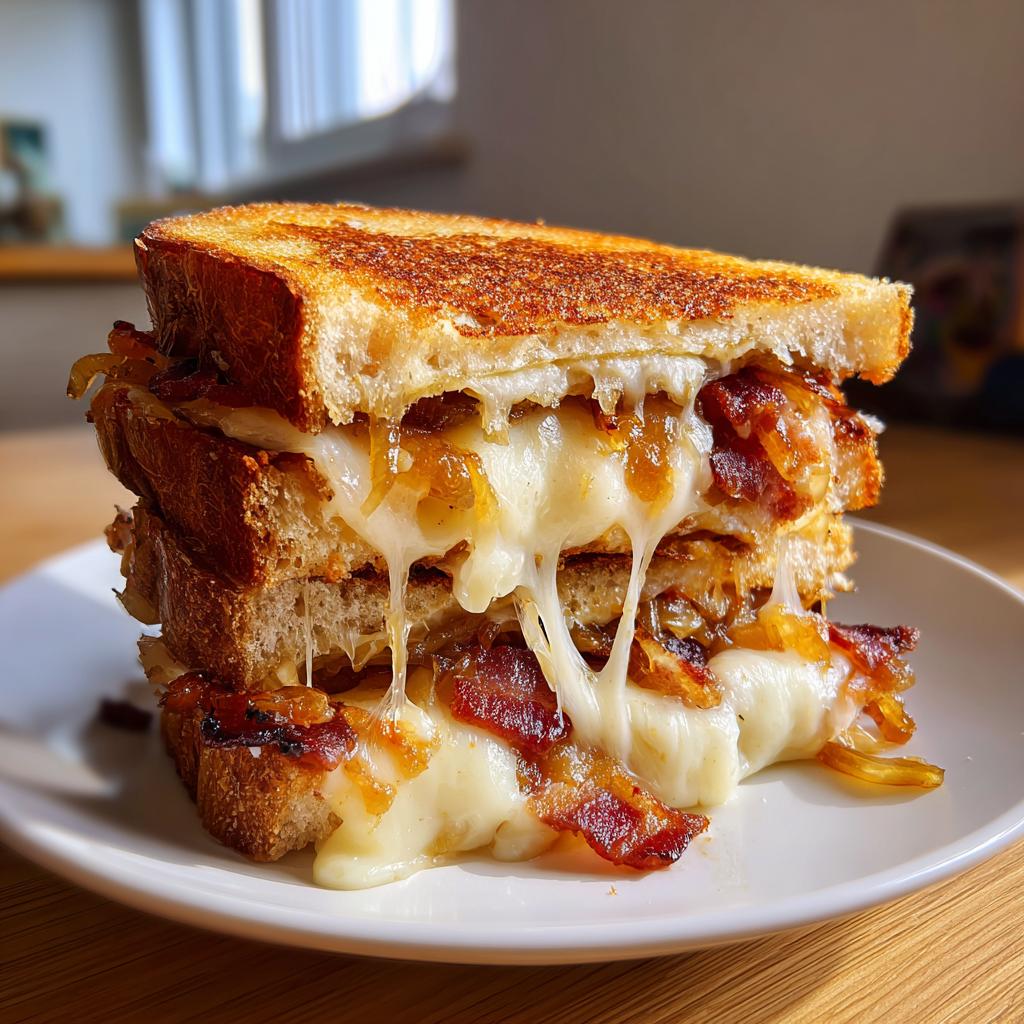 Bacon and Caramelized Onion Grilled Cheese Sandwiches - detail 4