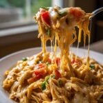Crock Pot Cheesy Chicken Spaghetti