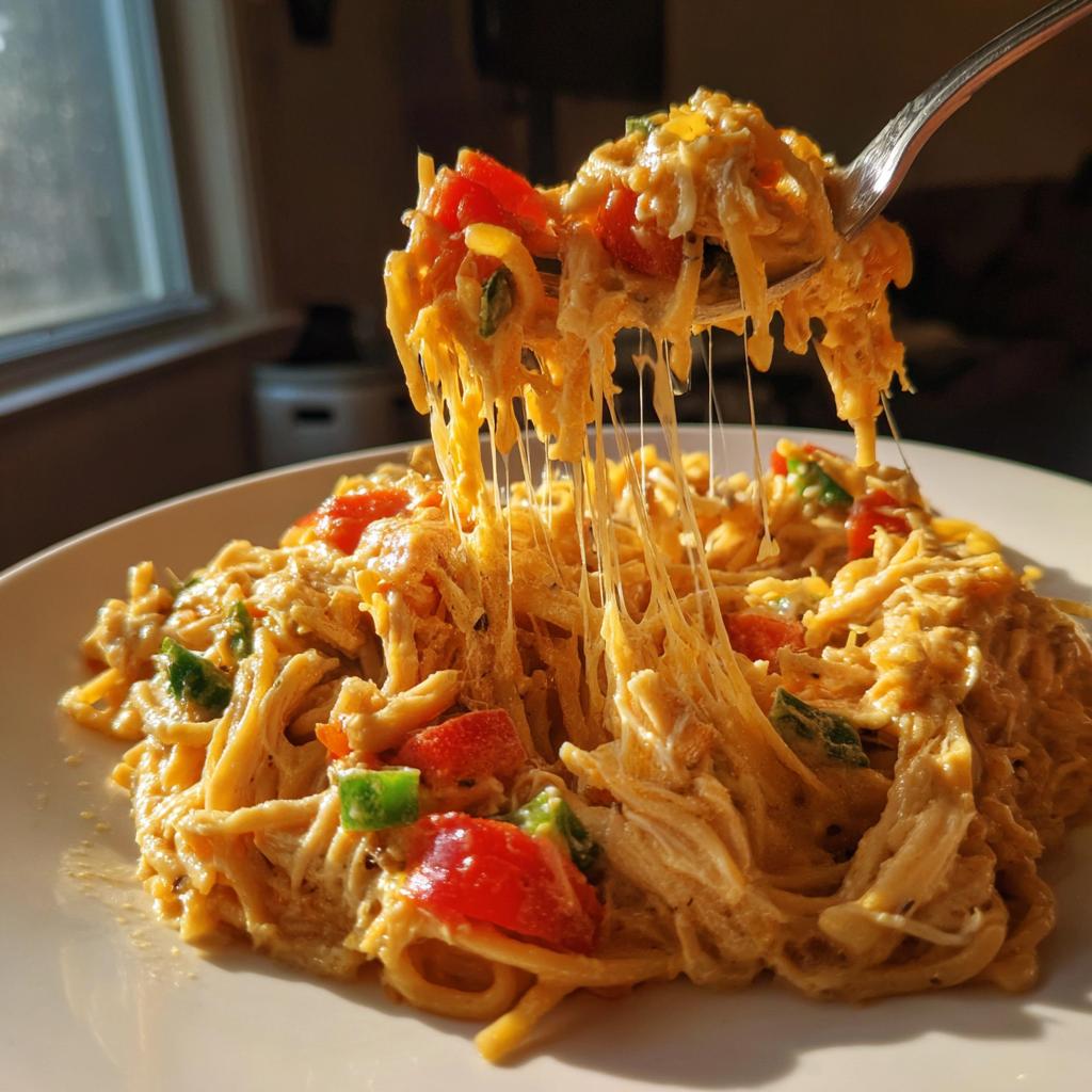 Crock Pot Cheesy Chicken Spaghetti - detail 2