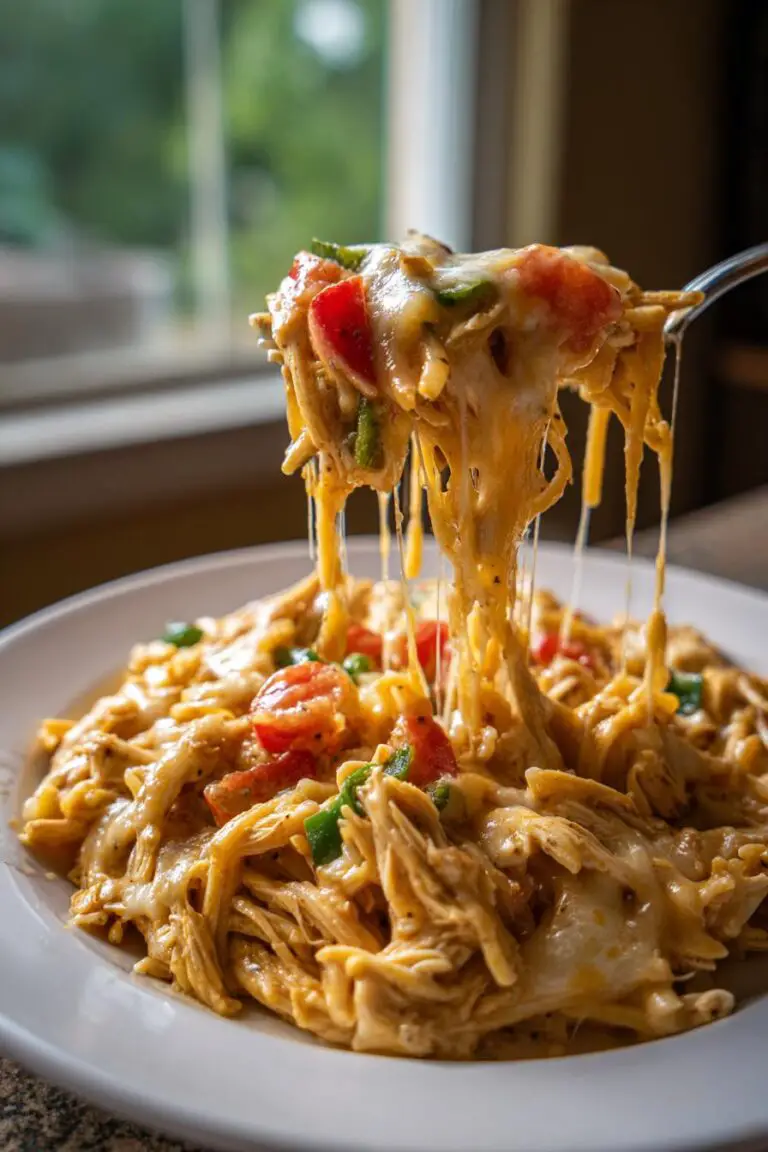 Crock Pot Cheesy Chicken Spaghetti