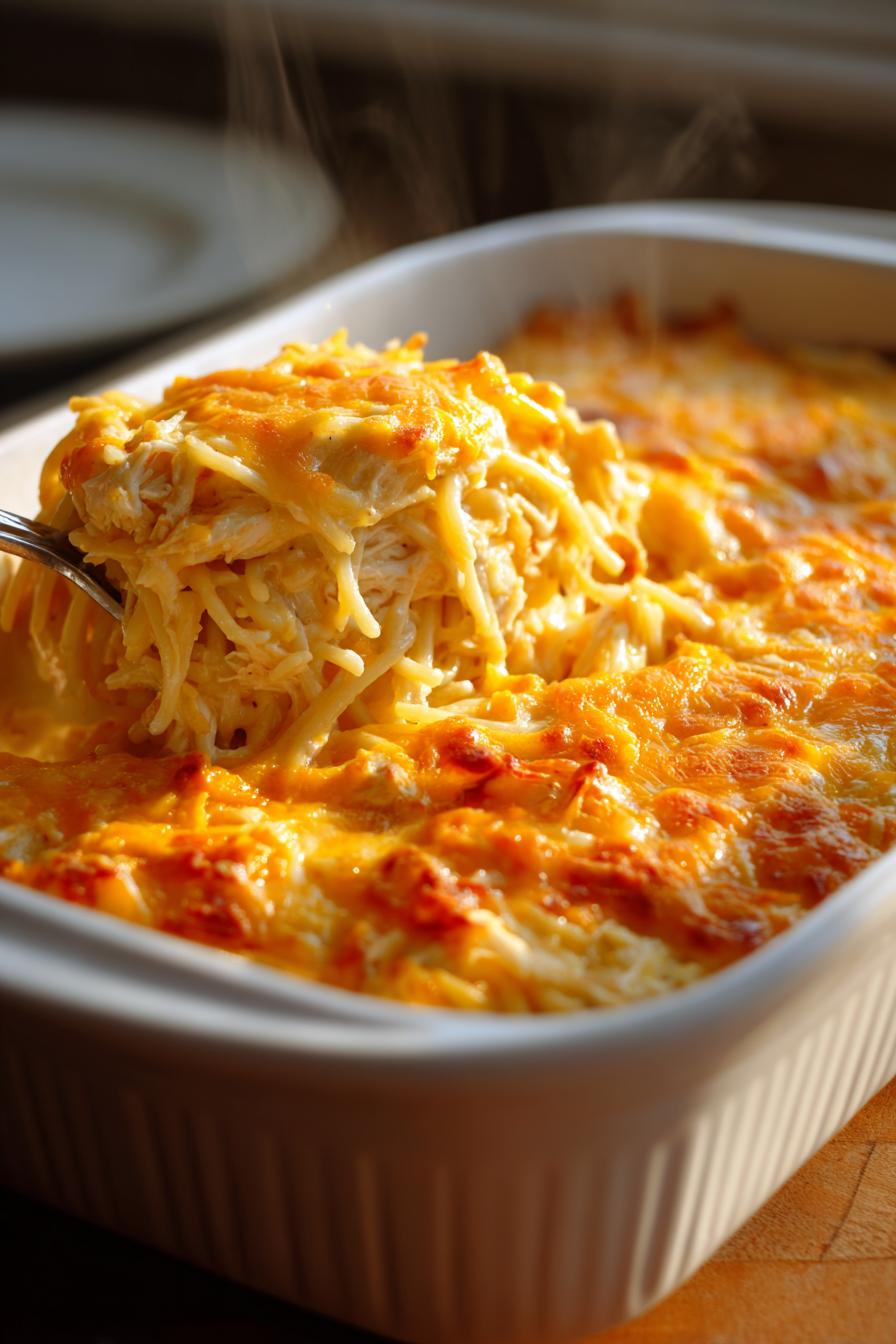 Irresistible Spicy Southern Chicken Spaghetti Casserole