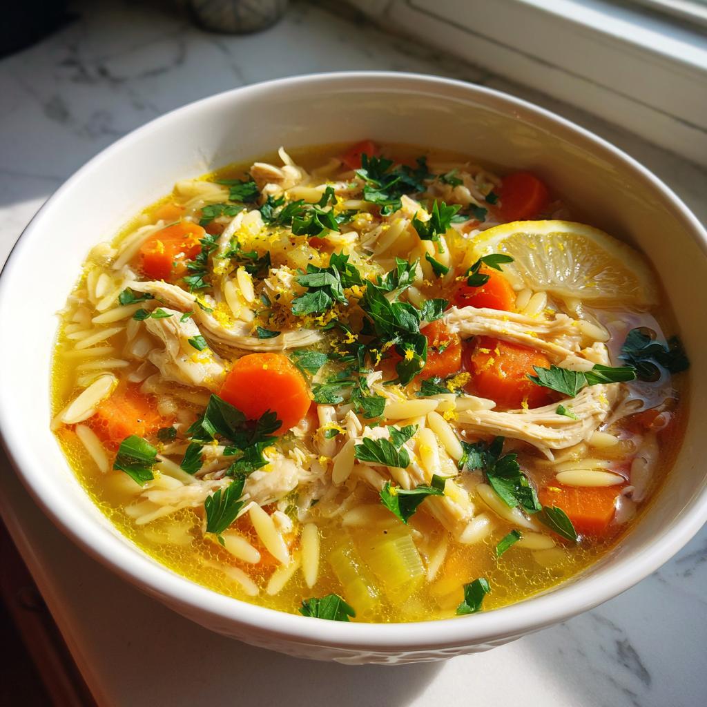 Lemon Chicken Orzo Soup - detail 3