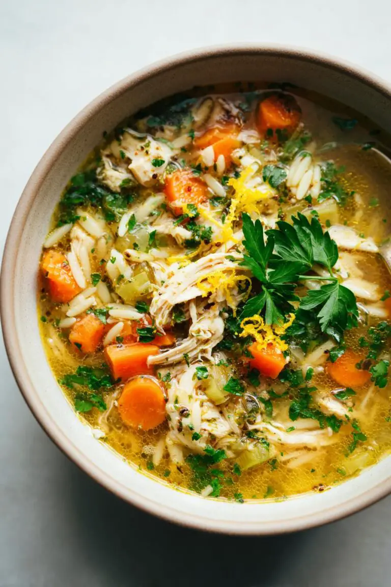 Lemon Chicken Orzo Soup