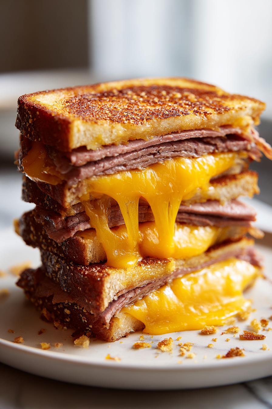 Roast Beef & Cheddar Melt Sandwich