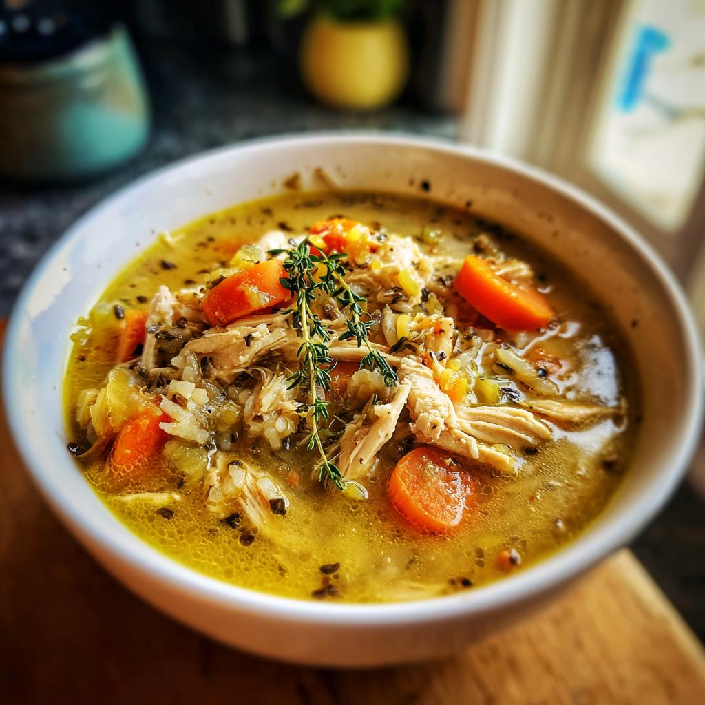 SLOW COOKER CHICKEN AND WILD RICE SOUP - detail 1