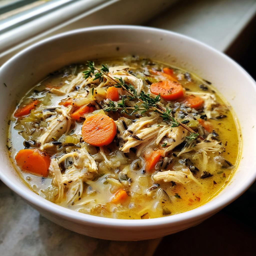 SLOW COOKER CHICKEN AND WILD RICE SOUP - detail 3