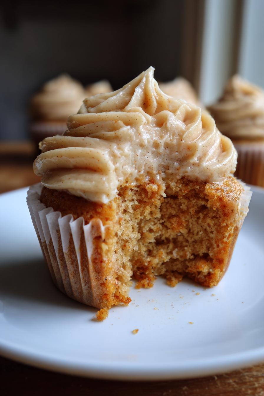 Apple Cider Cupcakes with Spiced Buttercream Frosting