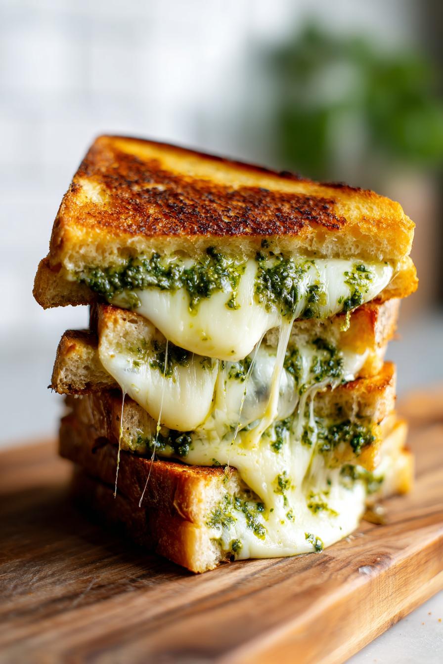 Best Pesto Grilled Cheese