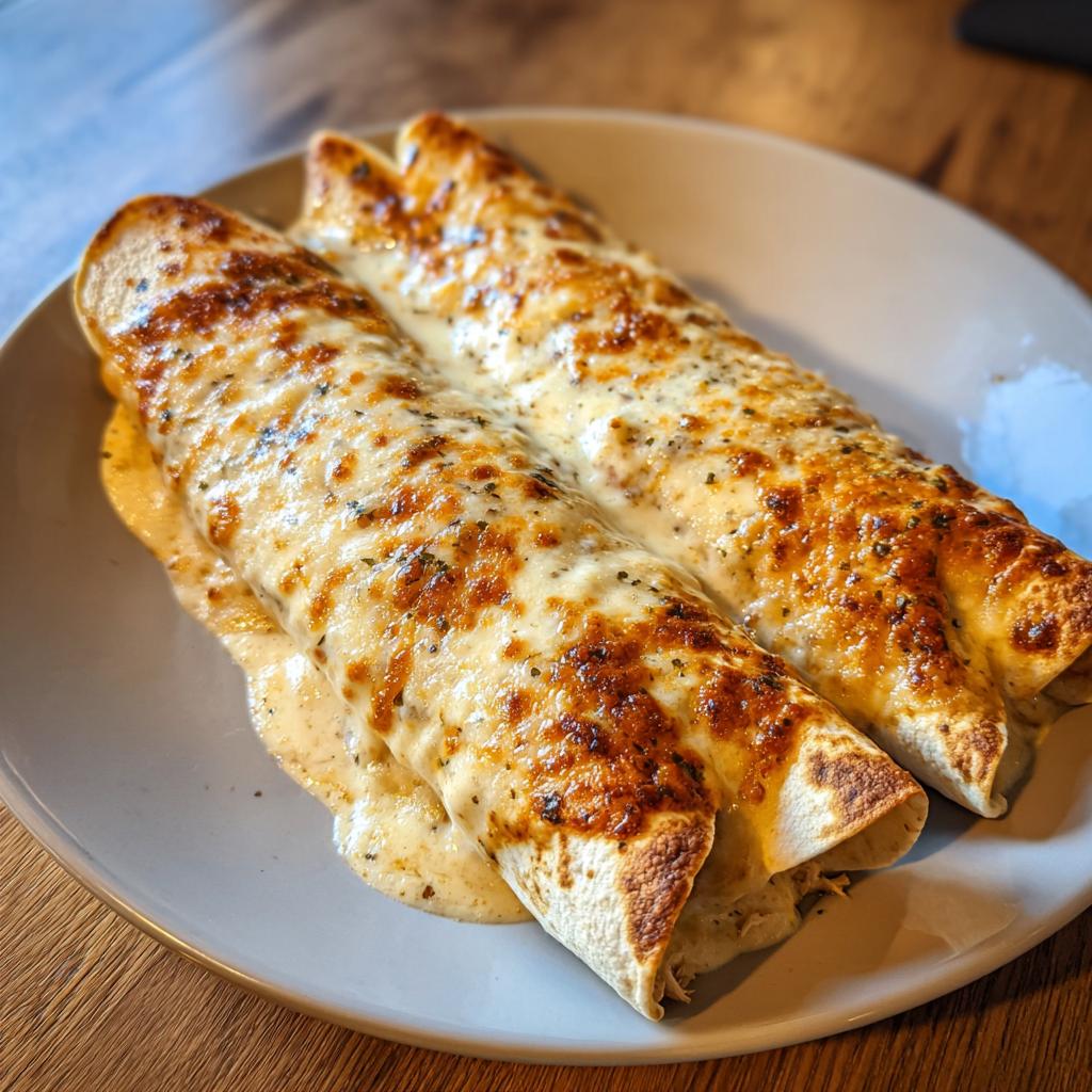 CHICKEN ENCHILADAS WITH SOUR CREAM WHITE SAUCE