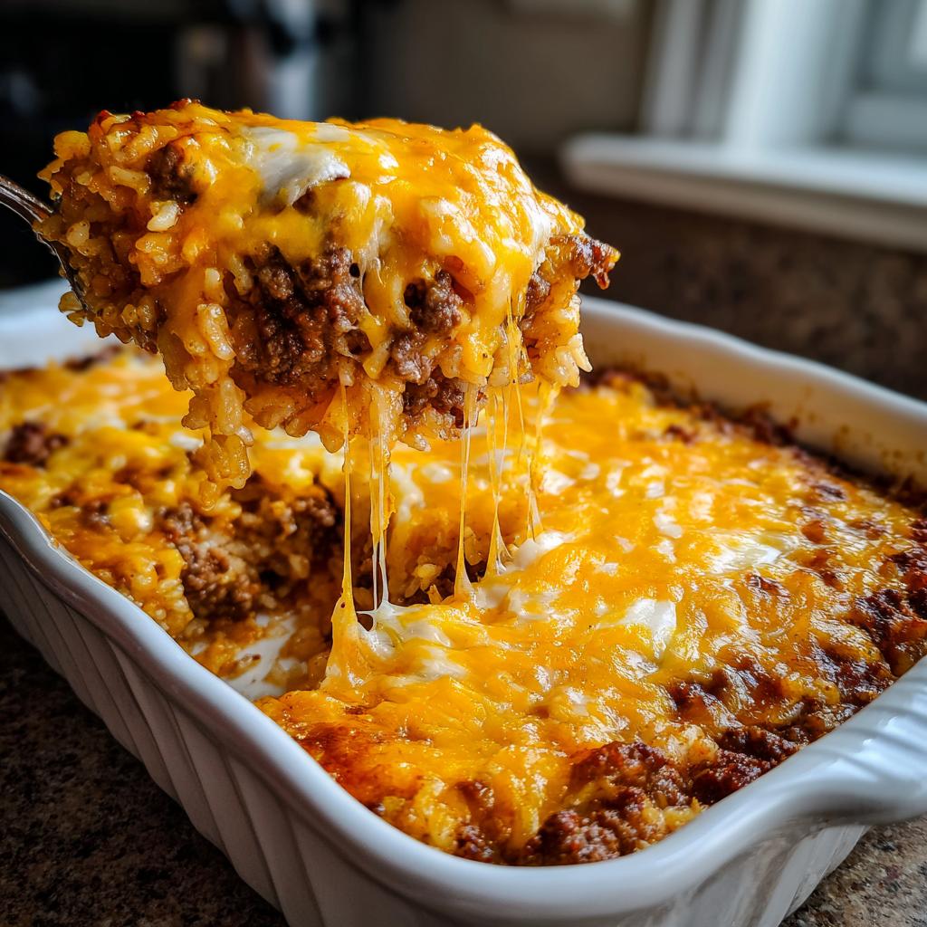 Cheesy Hamburger Rice Casserole - detail 3