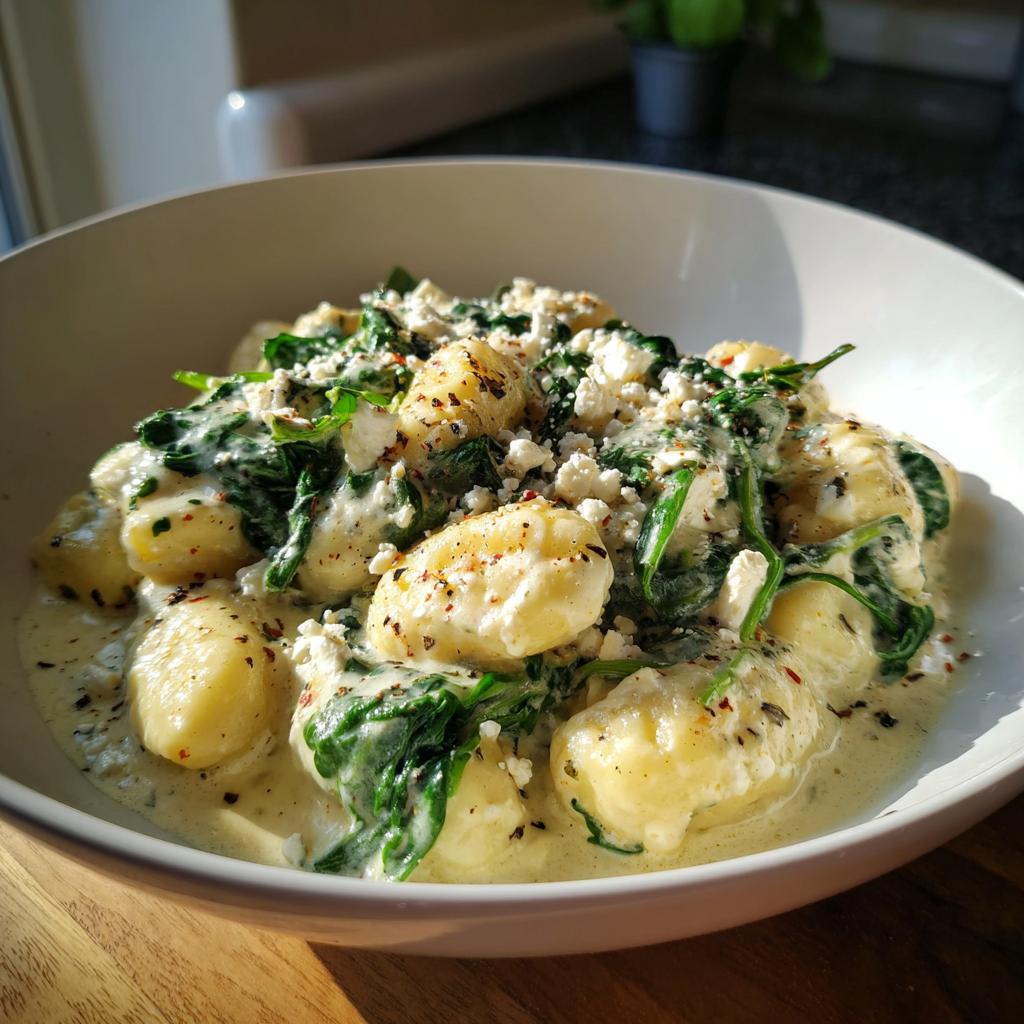 Creamy Gnocchi with Spinach and Feta Recipe | Healthy Dinner Inspiration - detail 4