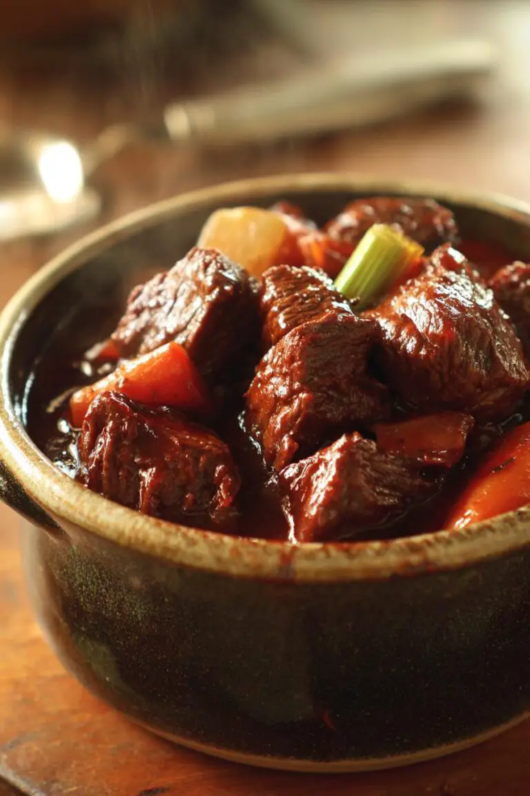 French-Style Beef Stew with Red Wine - Tender & Hearty Recipe!