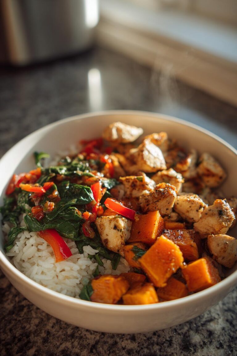 Healthy Chicken & Sweet Potato Rice Bowl