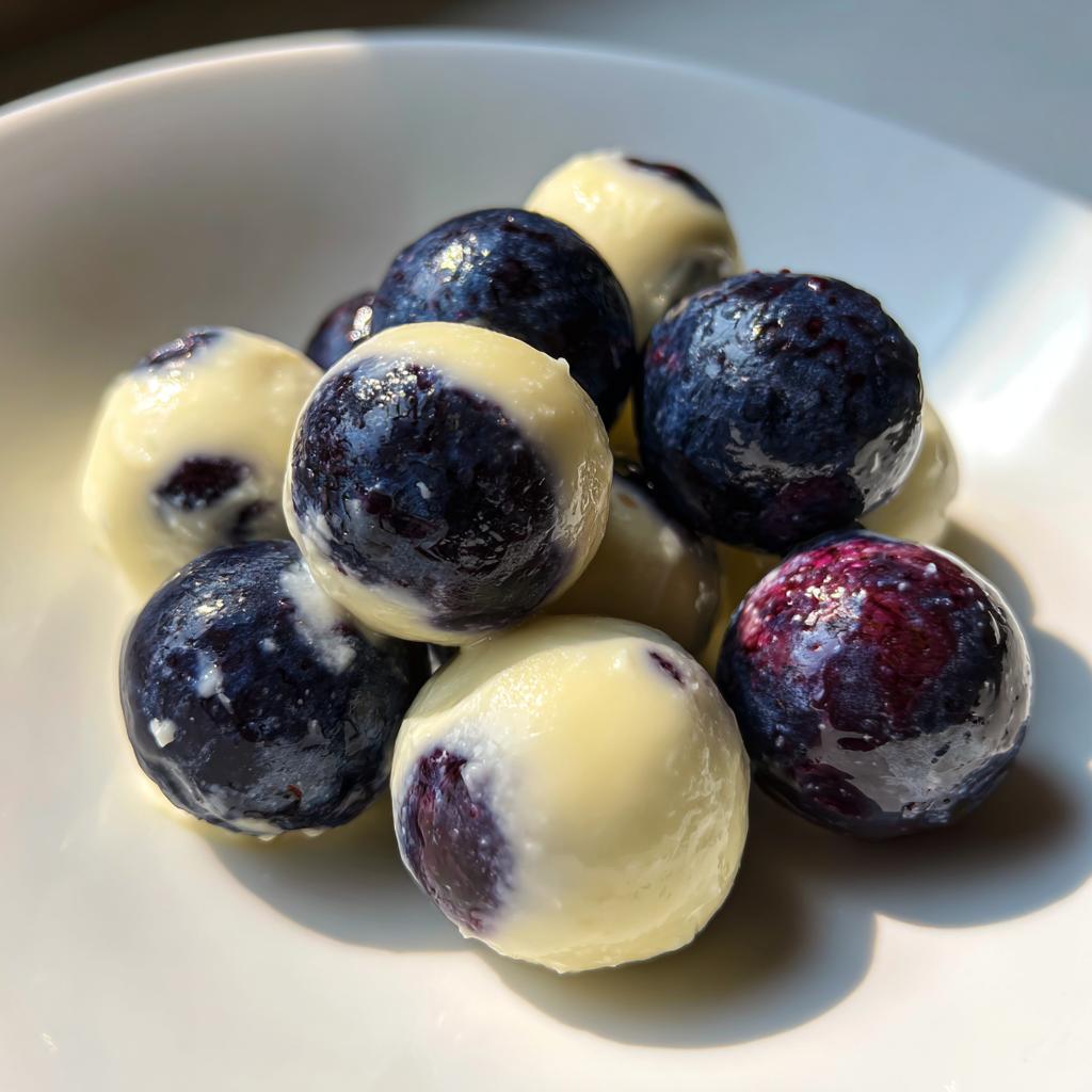 Healthy Frozen Yogurt Covered Blueberries - detail 4