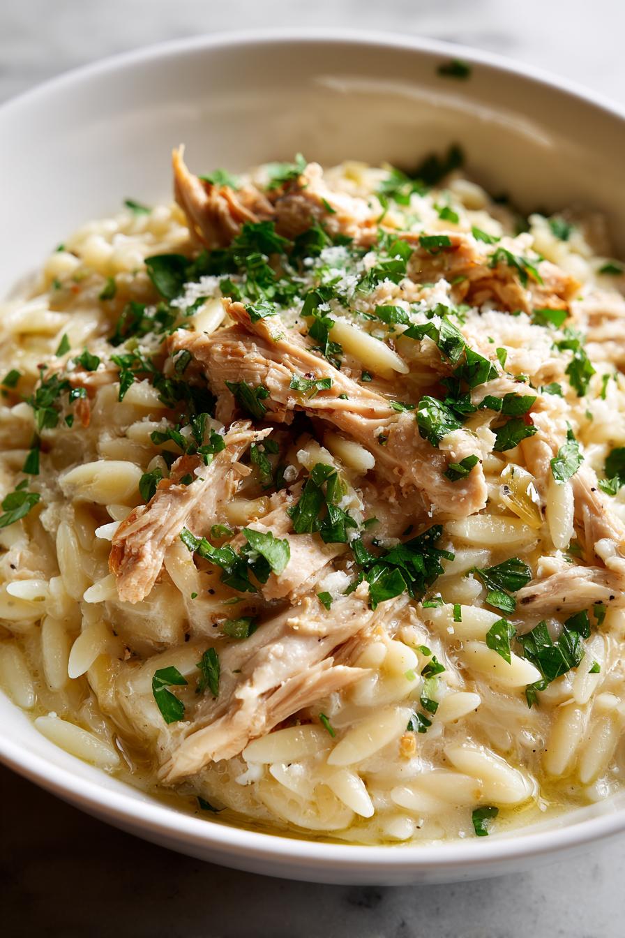 High Protein Chicken Orzo