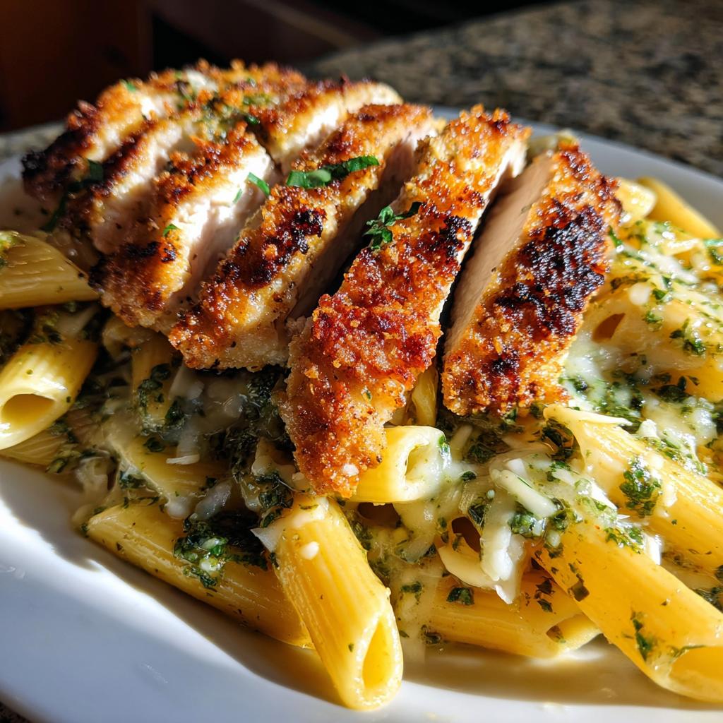 Pesto Pasta with Parmesan Chicken Perfection - detail 1