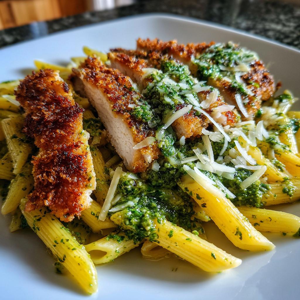 Pesto Pasta with Parmesan Chicken Perfection - detail 2