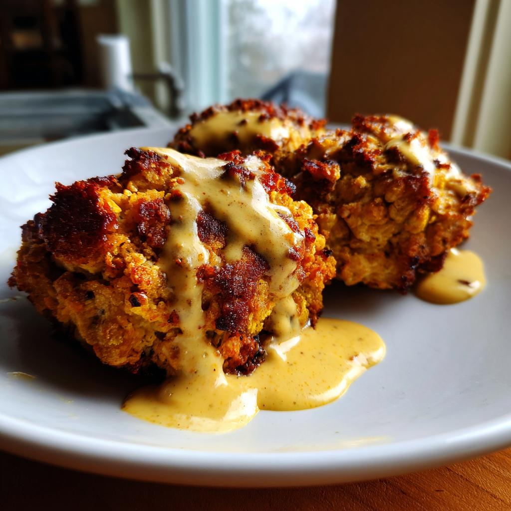 Pretzel Chicken with Mustard-Cheddar Sauce - detail 4