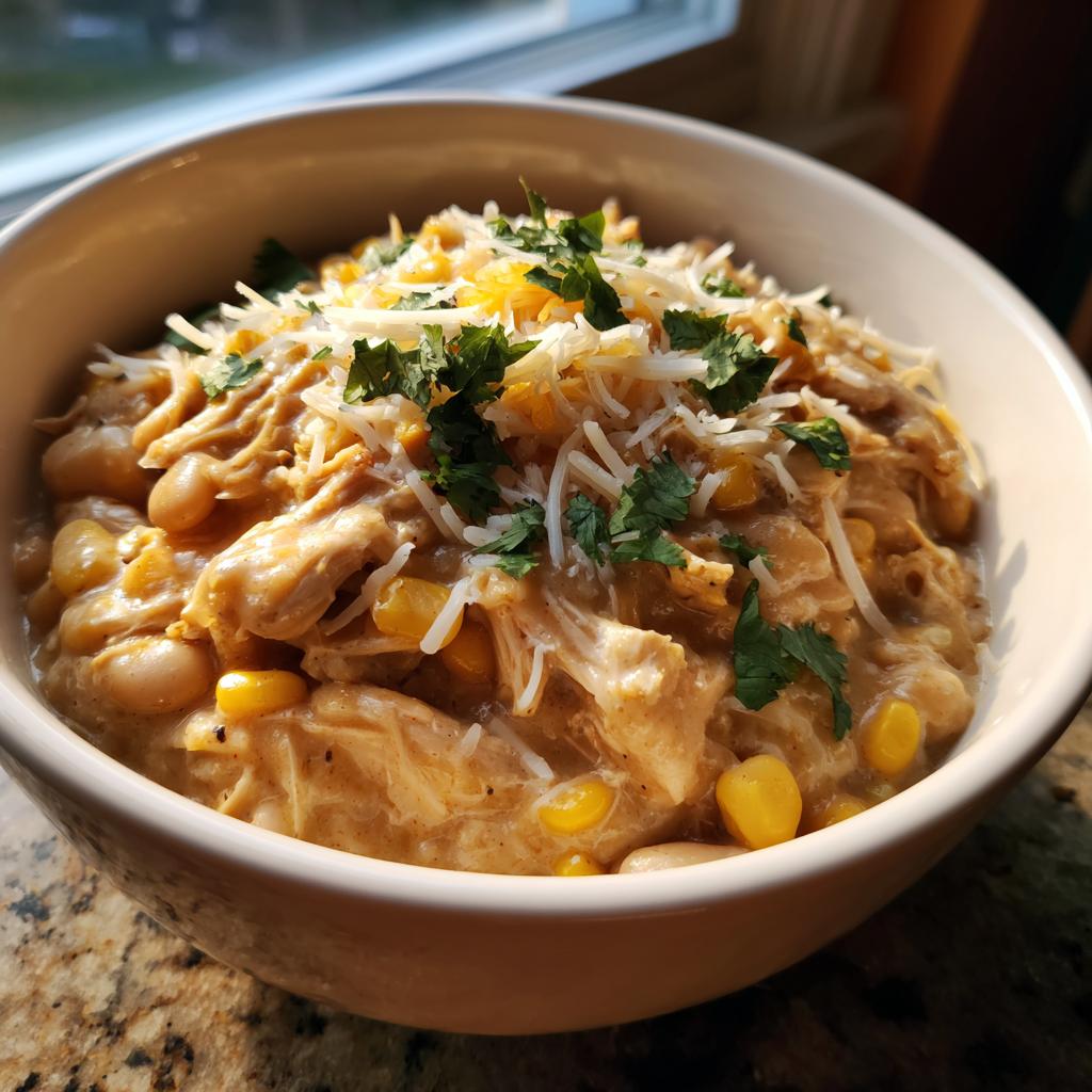 Slow Cooker Creamy White Chicken Chili - detail 1