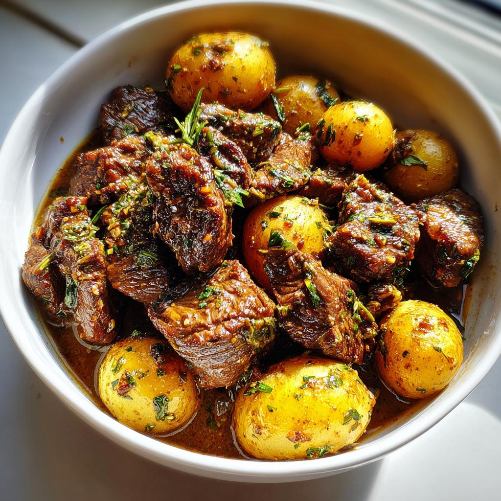 Slow Cooker Garlic Butter Beef Bites & Potatoes - detail 1