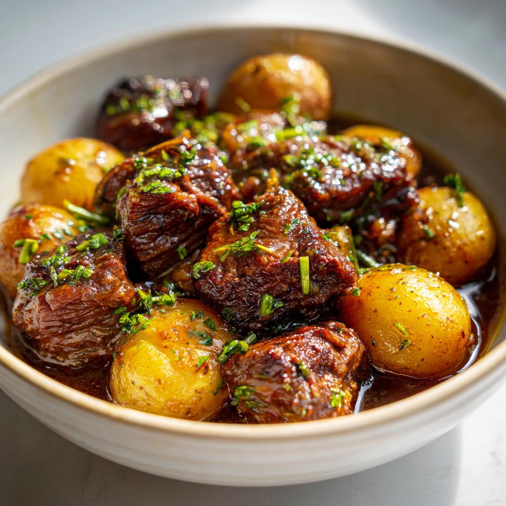 Slow Cooker Garlic Butter Beef Bites & Potatoes - detail 2