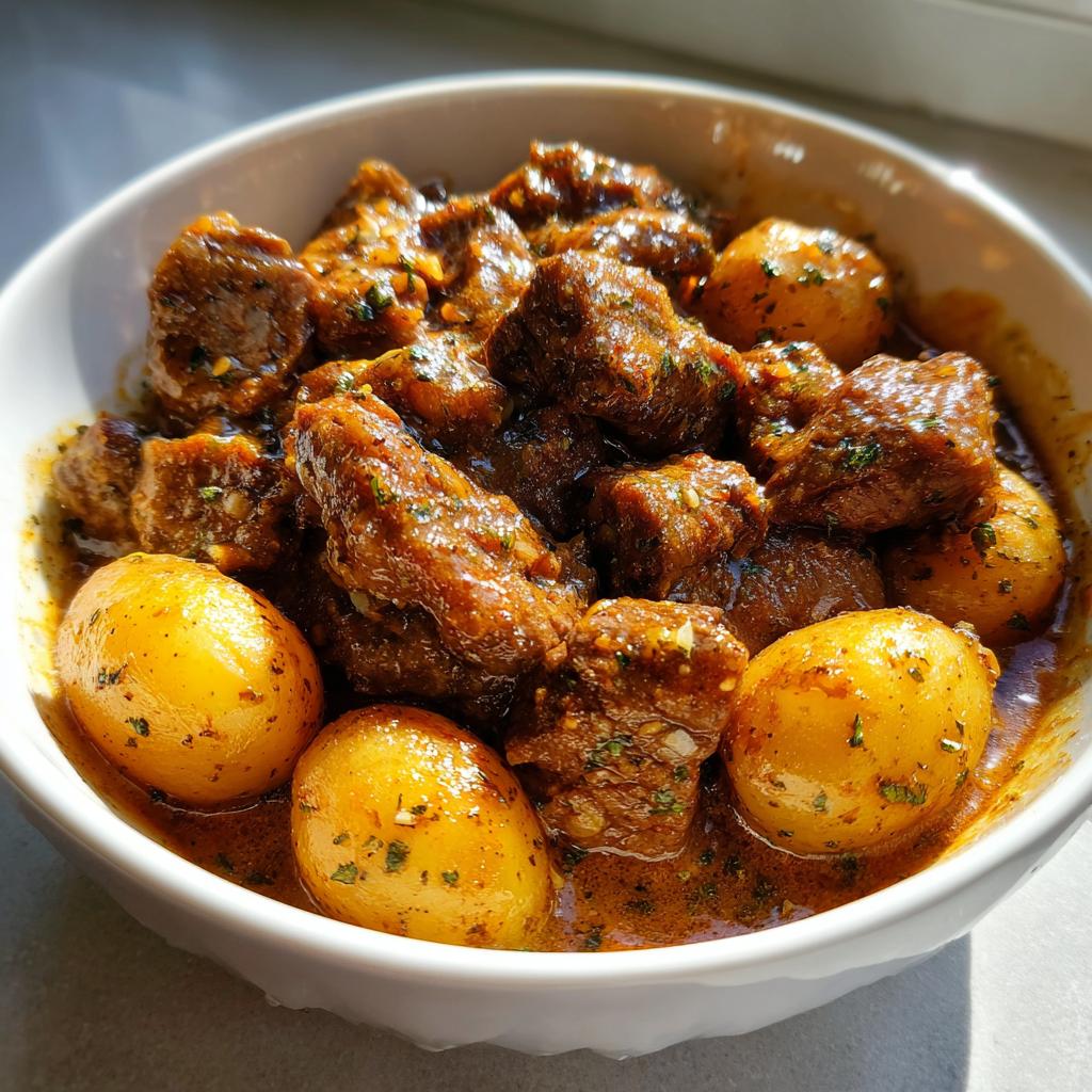 Slow Cooker Garlic Butter Beef Bites & Potatoes - detail 3