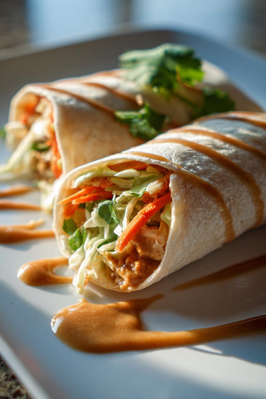 Thai Peanut Chicken Wraps