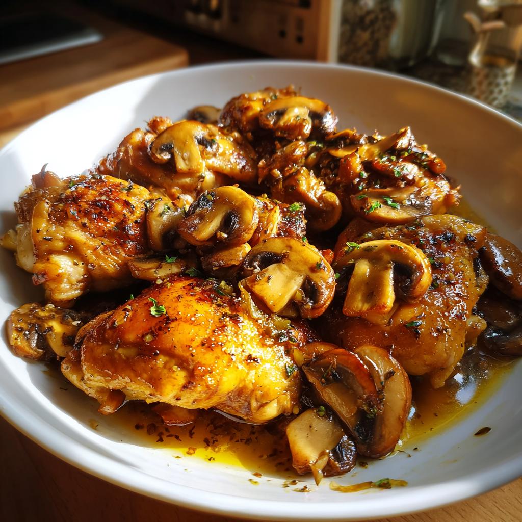 mushroom chicken - detail 1