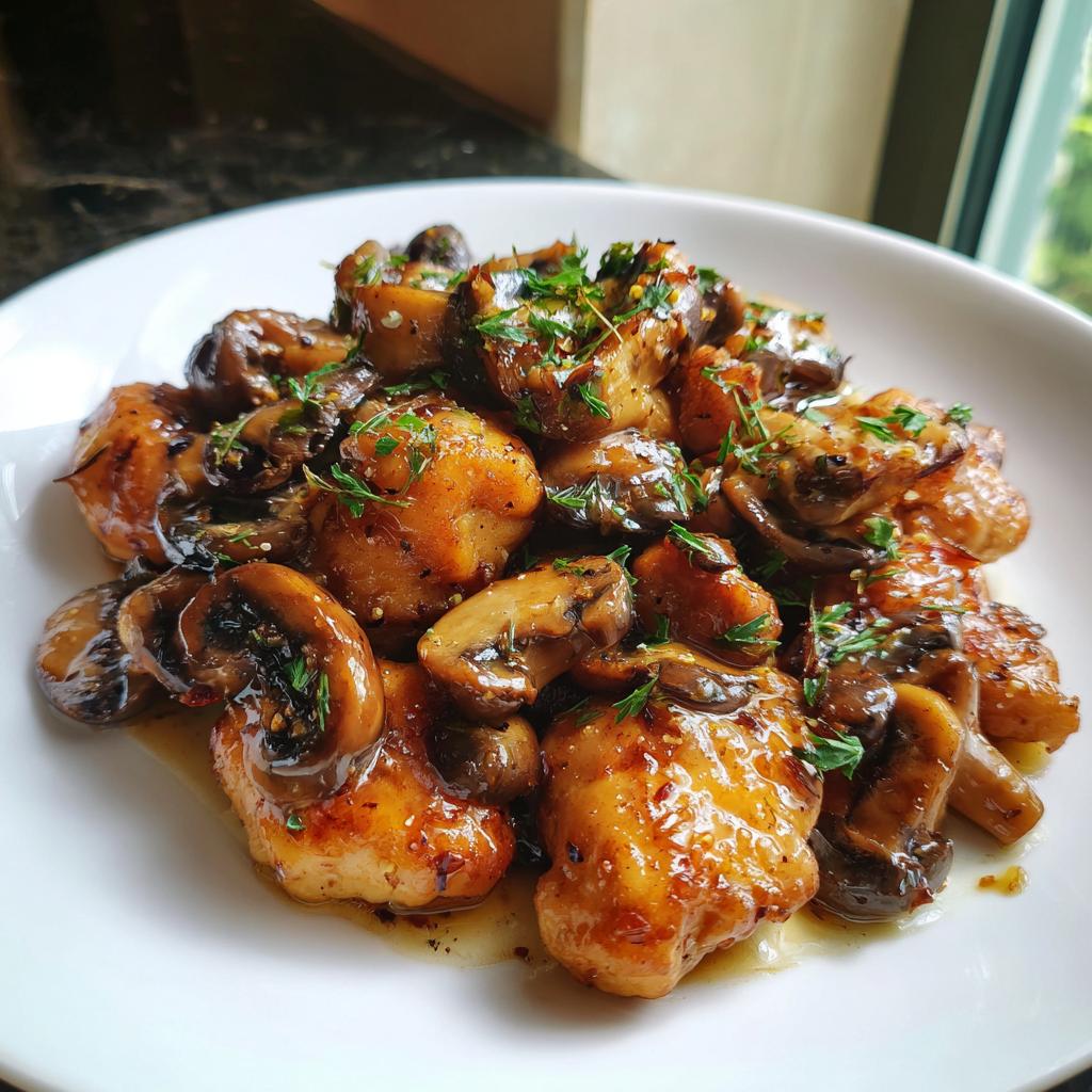 mushroom chicken - detail 3