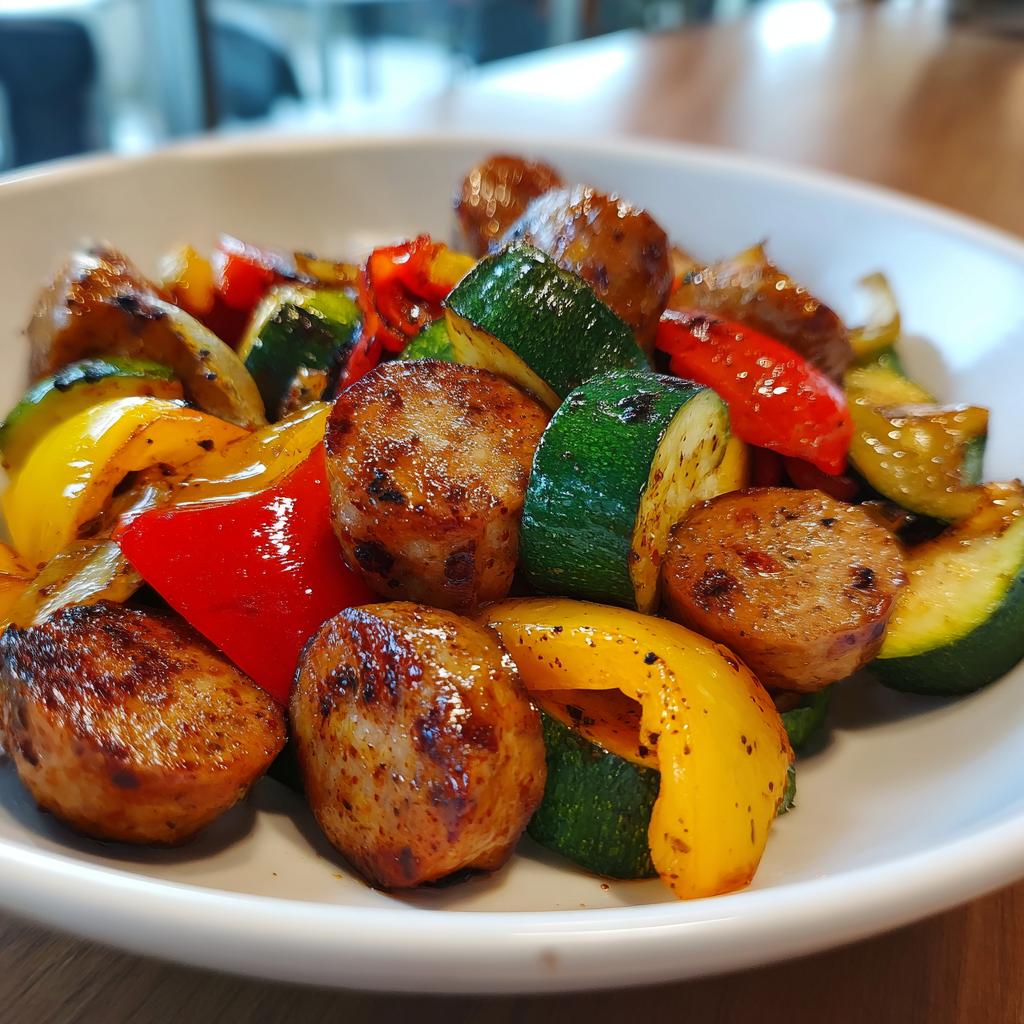 10 Minute Air Fryer Chicken Sausage and Veggies - Beginner recipe - detail 4