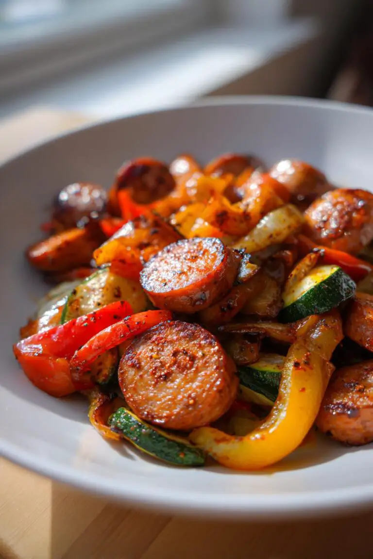 10 Minute Air Fryer Chicken Sausage and Veggies - Beginner recipe