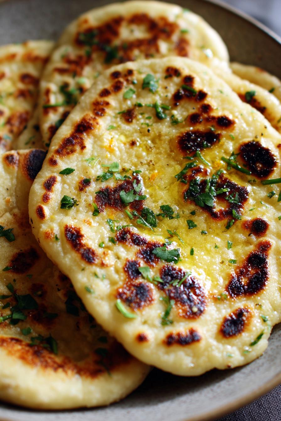 20-Minute Garlic Cottage Cheese Naan