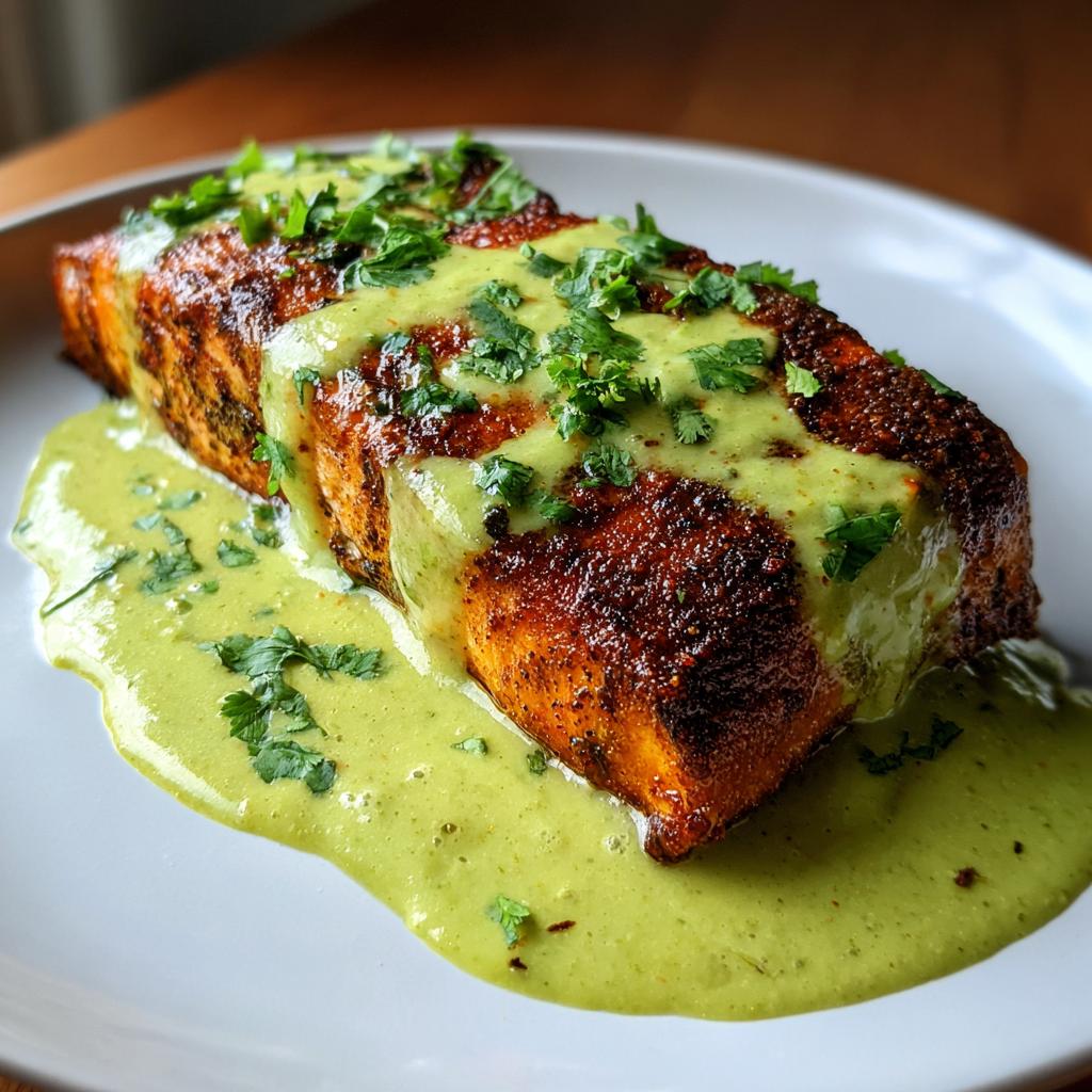 Baked Cajun Salmon | Creamy Avocado Lime Sauce - detail 3