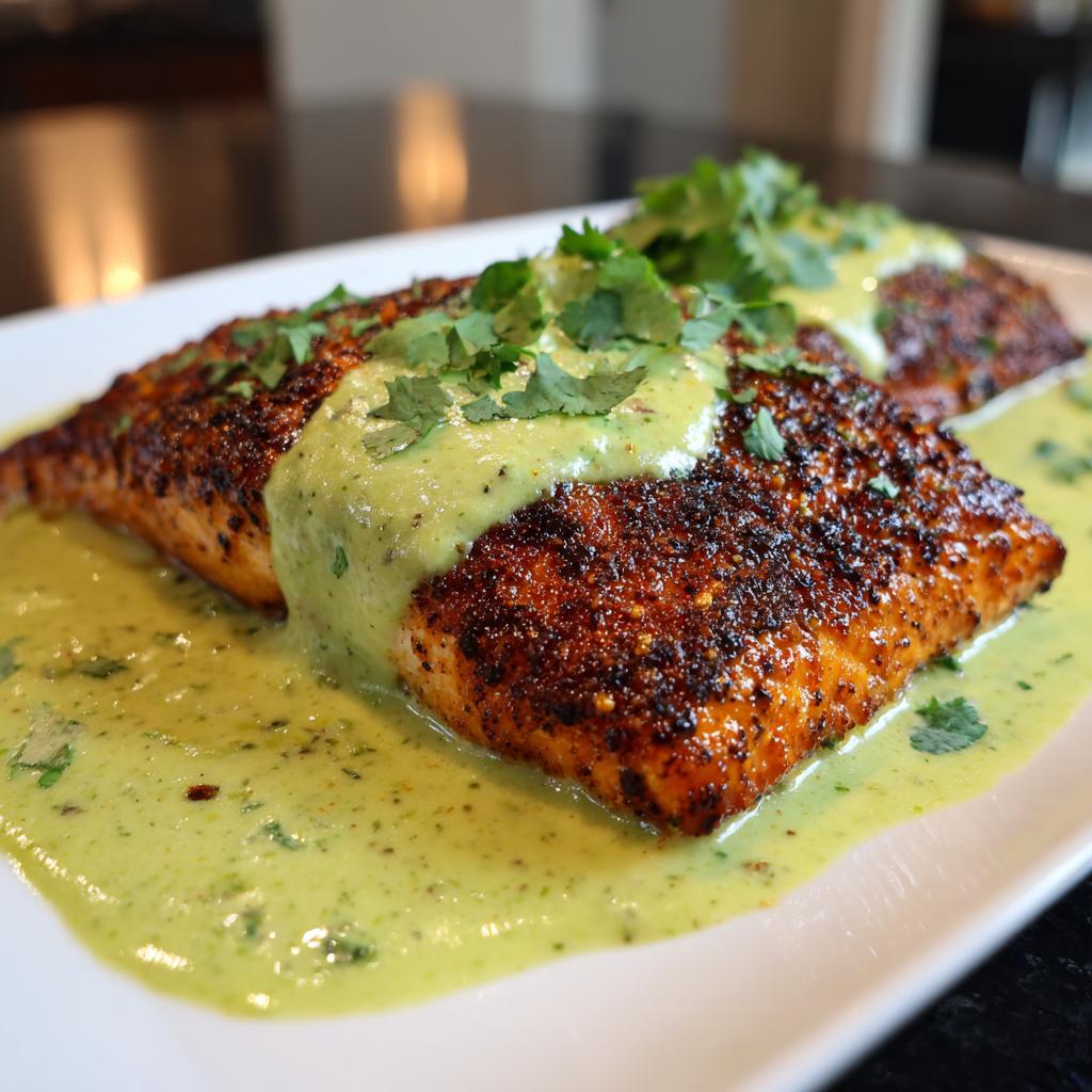 Baked Cajun Salmon | Creamy Avocado Lime Sauce - detail 4
